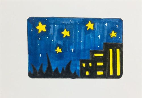 夜空的画法_风景简笔画_简笔画大全