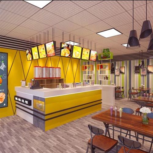 支持定制奶茶店吧台收银台 简约现代汉堡店前台定做