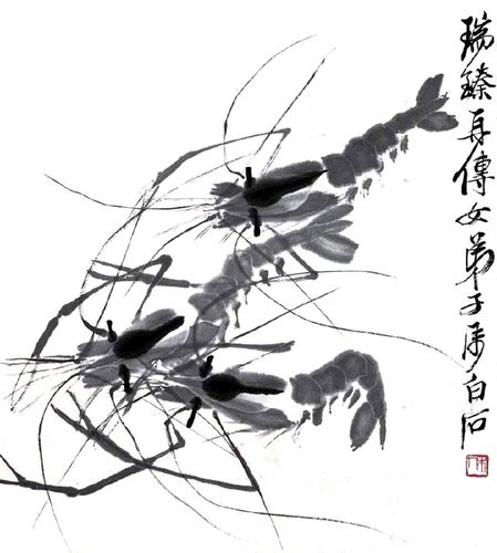 齐白石再传弟子-少白汤发周分享:欣赏齐白石画的虾,正确的打开方式是