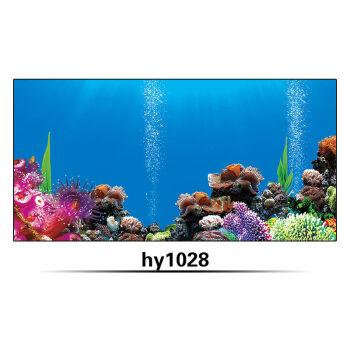 鱼缸背景贴纸鱼缸背景贴纸海洋海底世界正面自带胶红龙鱼蓝色高清耐用