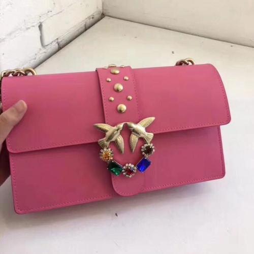 pinko品高 经典款限量 粉色燕子包 链条包
