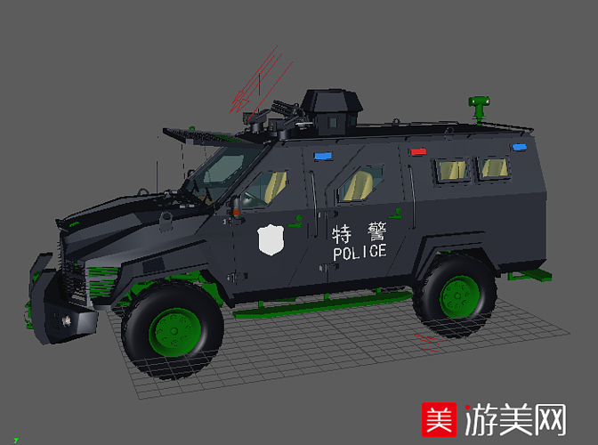 黑色特警防弹车 武装车 装甲车