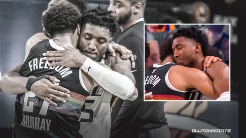 video: jamal murray, donovan mitchell show mutual respect after