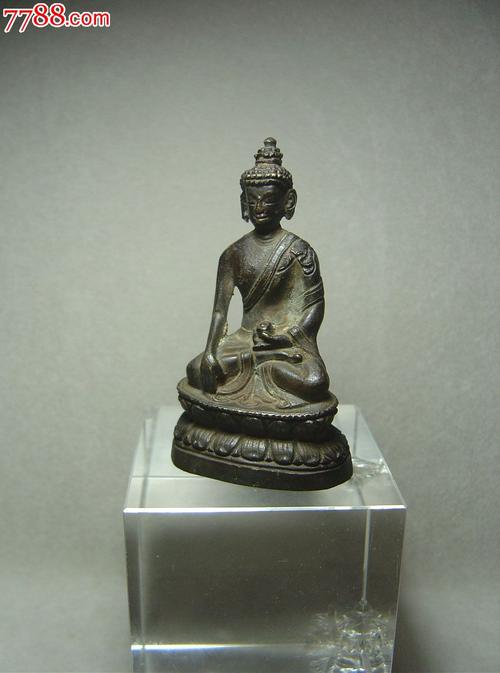 清代铜释迦摩尼小铜座佛像