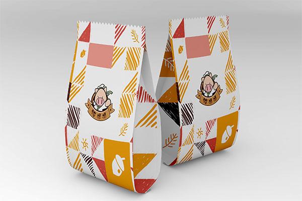 小食品包装纸袋样机贴图,智能包装样机,样机贴图,零食包装,食品包装