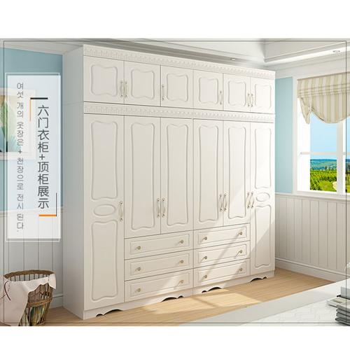 苏宁严选衣柜带顶柜简约现代卧室家用整体组装木质拼接组合成品6大