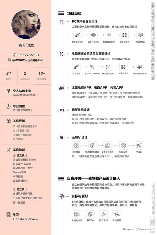 平面个人简历 设计个人简历 平图片