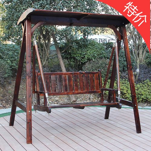 [木头人户外园艺] 实木秋千双人樟子松高档硬木秋千防腐防雨防蛀庭院