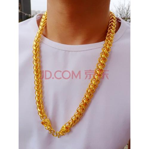 寻珍爱 黄金项链金包银箴言龙头链999足金项链男女大气 12毫米粗60
