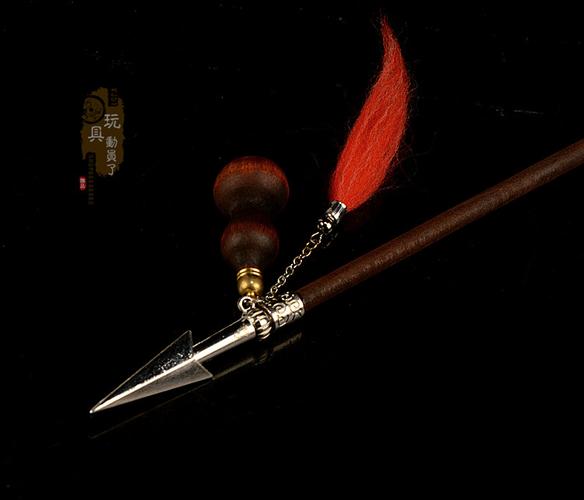 16古代兵器武器模型林冲葫芦枪双翼长枪红缨枪火尖枪兵人长矛