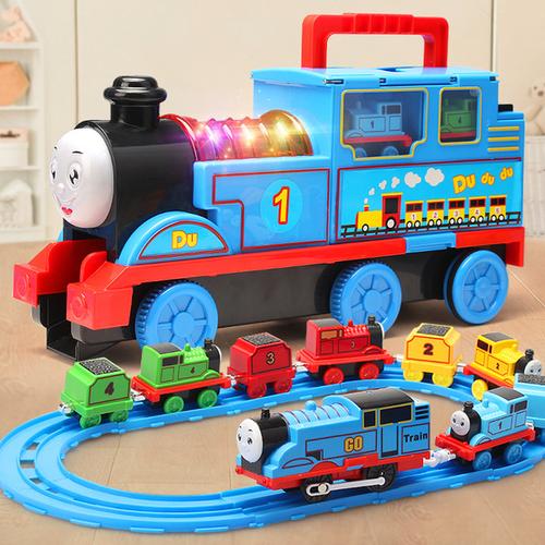 大号小火车轨道套装 玩具仿真电动益智儿童男孩汽车合金模型_易购搜