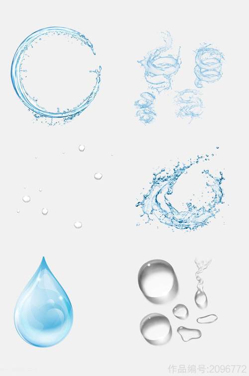 创意水滴水花免抠元素