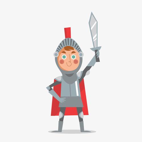 卡通骑士矢量图装饰