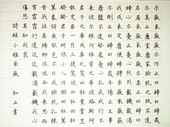 《诗经.小雅.采薇》钢笔字笔友习作欣赏