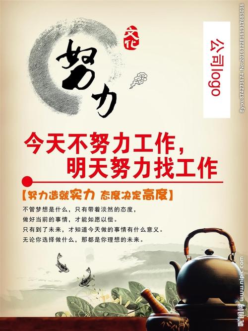 努力工作展板图片