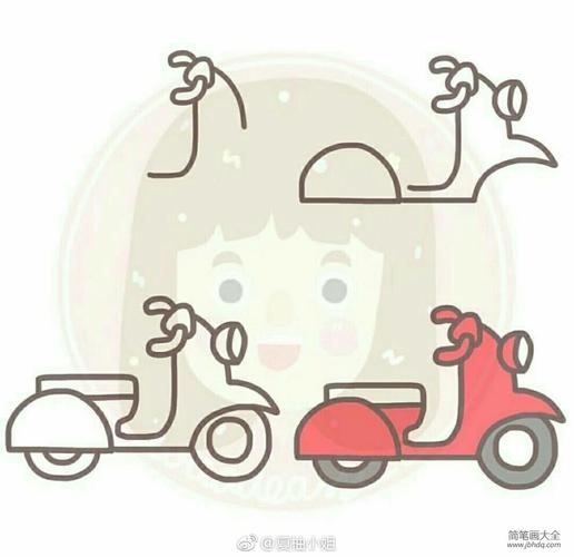 简单的摩托车简笔画教程