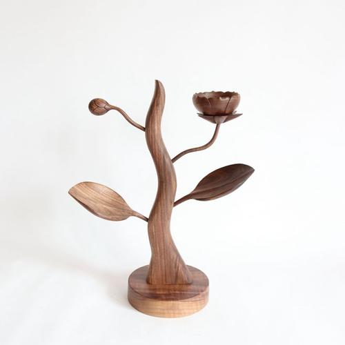 明院 器树 黑胡桃木餐具 黑胡桃木工艺品摆件手工雕刻