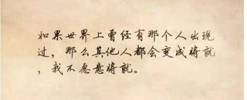 而我不愿意将就.