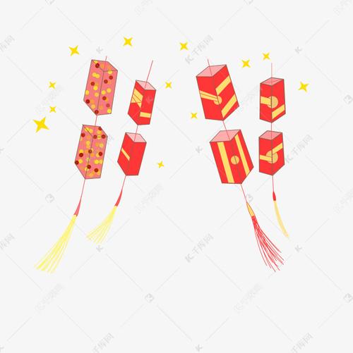 手绘漂亮的新年挂饰插画