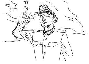 怎么画正在敬礼的军人简笔画
