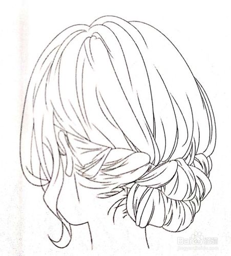 注意表现发根处 的紧绷感——锯齿状的密集小短线,体现头发 end