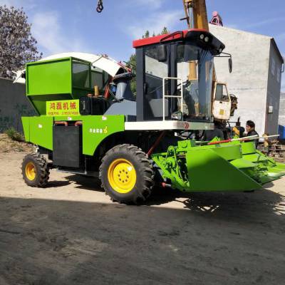 鸿磊140 畅销款双转盘玉米秸秆青储机 自走式牧草收割机 铡草机