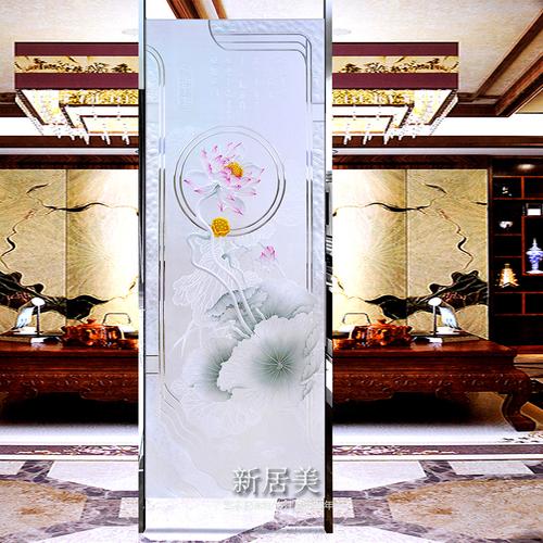 玻璃画玄关背景墙 隔墙客厅 深雕艺术背景墙 隔断过道屏风墙装饰