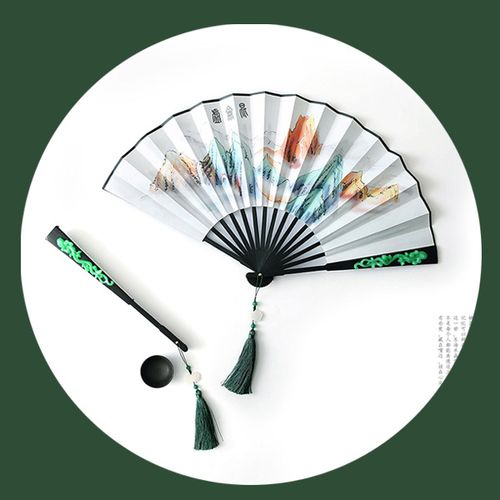 三生三世十里桃花白浅杨幂同款耳坠扇子折扇手绘扇子古风玉清昆仑