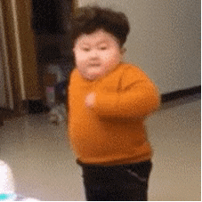 泽成宝贝表情包丨小胖子卷毛跳舞gif