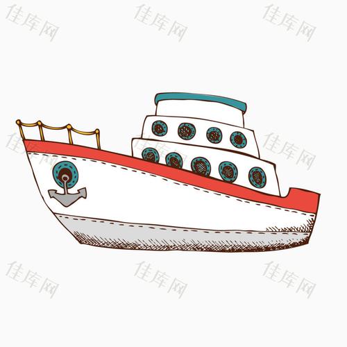 卡通精美轮船