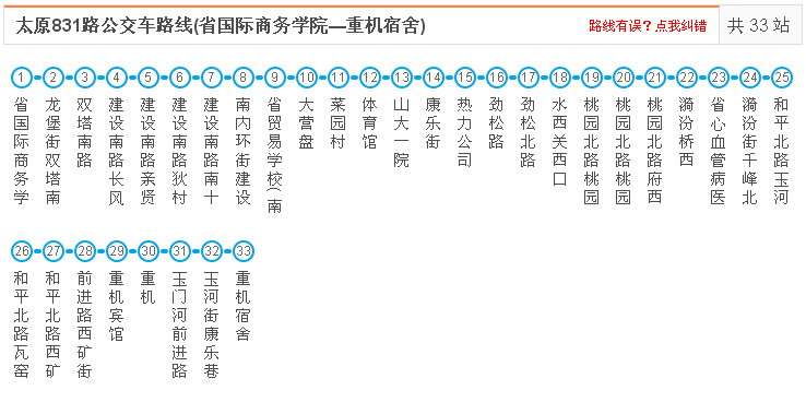 太原831路公交夏季最晚几点发车?