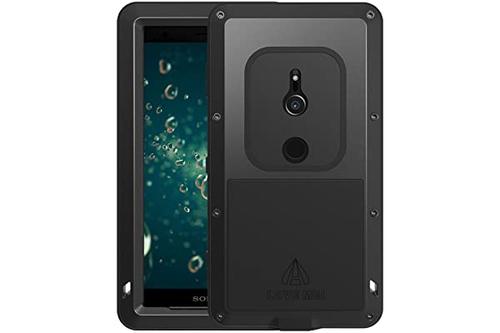 索尼xperiaxz2,索尼xperiaxz simicoo 索尼 xperia xz2 铝合金金属缓冲硅胶内置大猩玻璃混合*防震