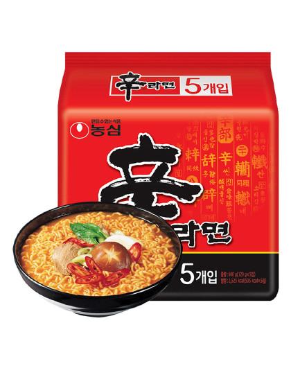进口经典辛拉面120g*5袋  韩国泡面方便面煮面
