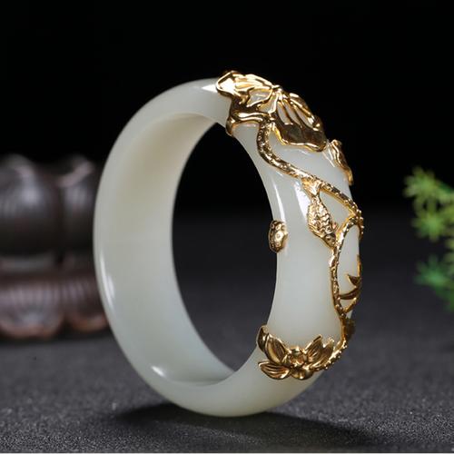 网站地图 珠宝/钻石/翡翠/黄金 和田玉 金镶玉手镯 > 金镶玉手镯镯子