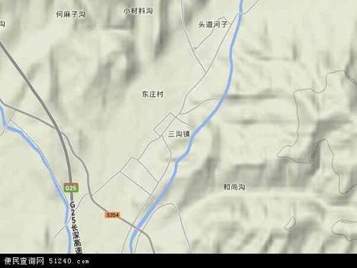 中国河北省承德市承德县三沟镇地图(卫星地图)