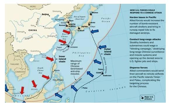 资料    :外媒绘制的中国东风21d导弹射程图.