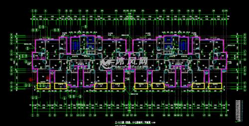 18层砼一梯四户住宅楼建筑结构施工图纸
