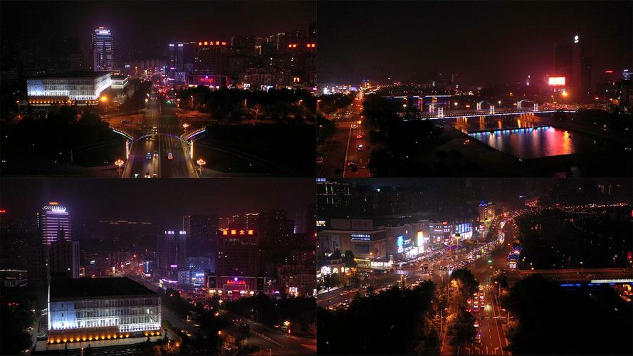 4k阳泉市中心夜景