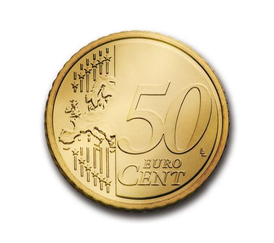 占,50,欧元,硬币,货币,欧洲,钱