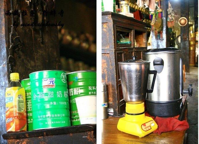 右图的搅拌机,打酥油茶的.