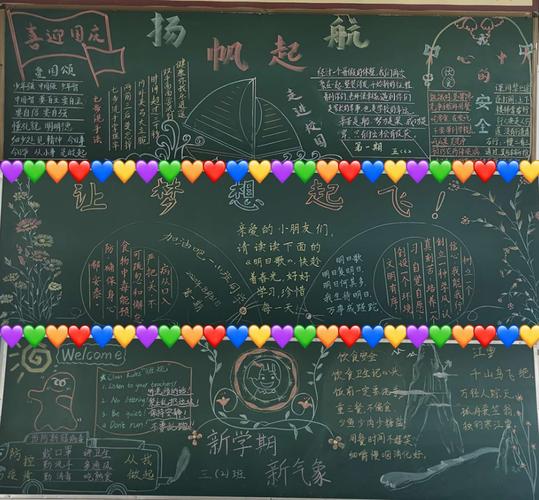 小彩笔,绘金秋——大沙河镇中心小学迎接新学期黑板报