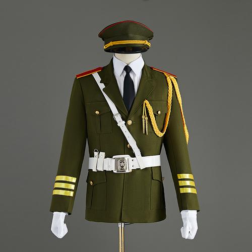 升旗手服装国旗班学生三军仪仗队礼服承认军鼓乐队演出服套装绿色
