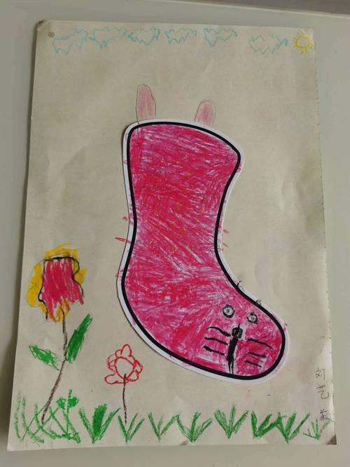 鸡泽县第二幼儿园创意美术"动物的雨靴"