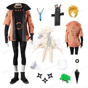 新品火影忍者六道仙人鸣人cosplay衣服外套内衣裤护额鞋忍具全套