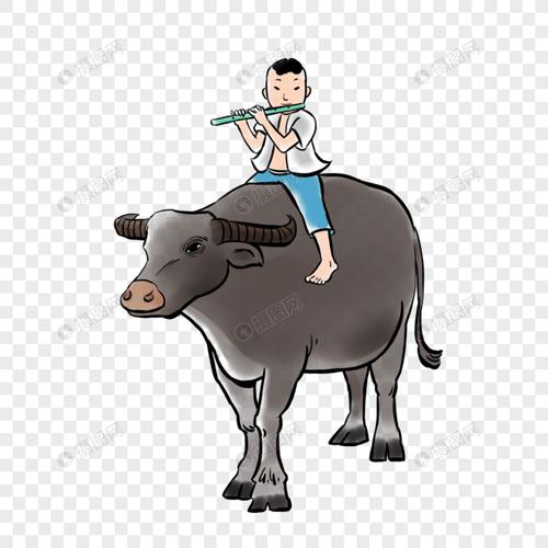 骑着牛吹笛子的牧童放牛的牧童牧童图片