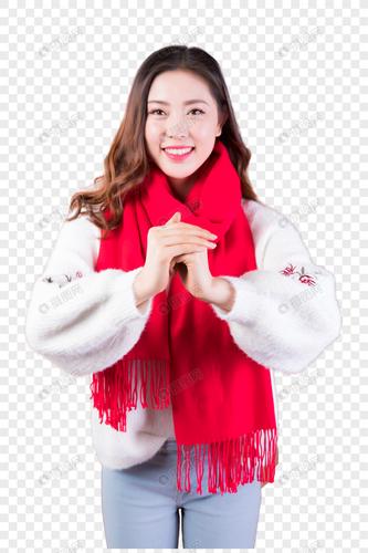 女性新年拜年人物形象
