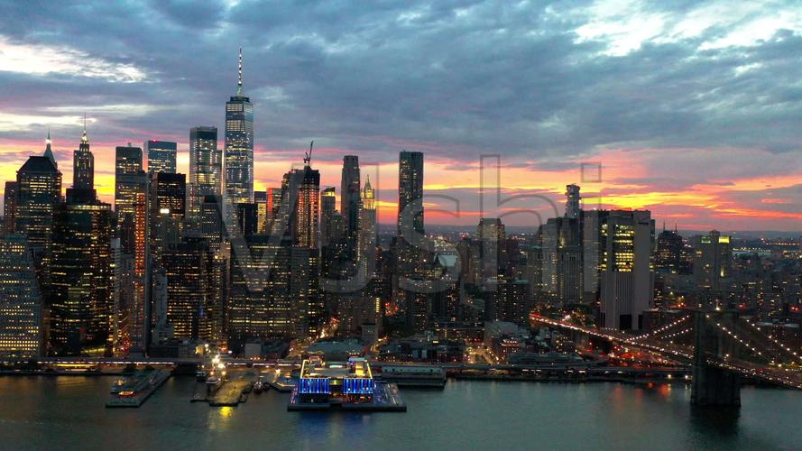 夜间城市天际线_3840x2160_高清视频素材下载(编号:)