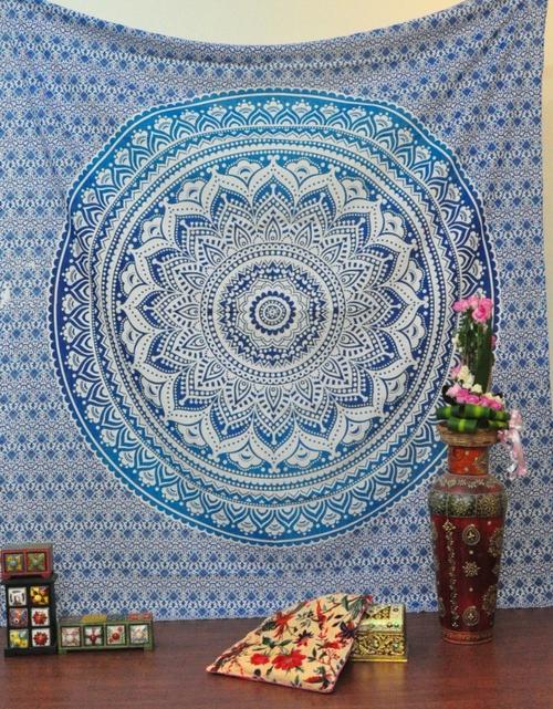 mandala波西米亚民族挂毯装饰印度几何挂毯