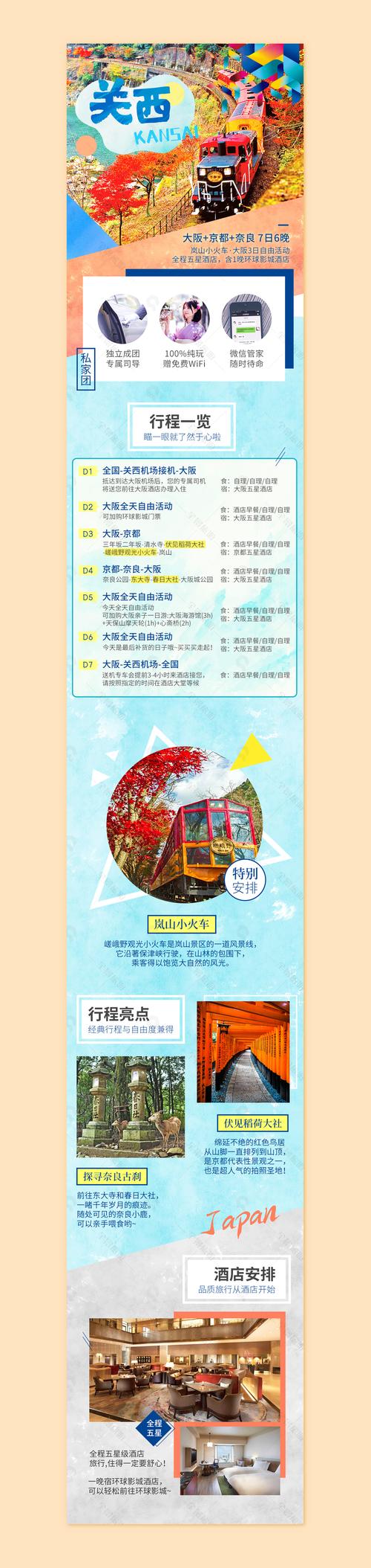 关西 日本旅游电商ota包装 详情页 长图