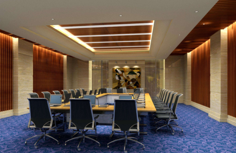 简约风格会议室天花吊顶装修效果图